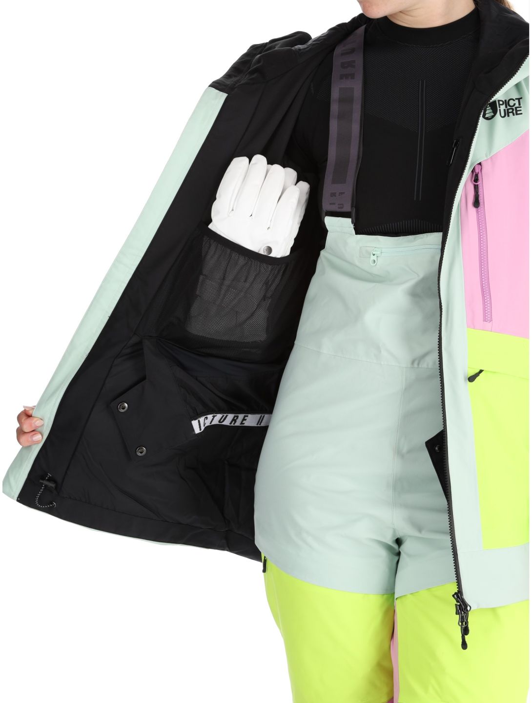 Picture, Haakon veste de ski femmes Silt Green Orchid Acid rose, vert 