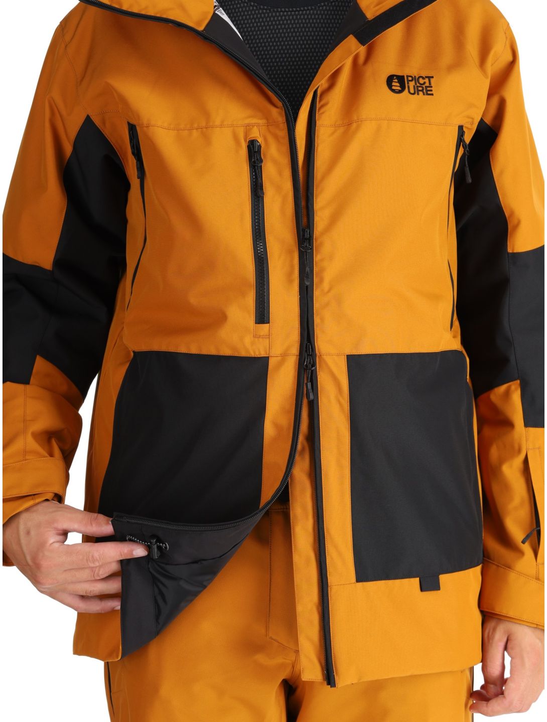 Picture, Jomoh veste de ski hommes Honey Black brun, noir 