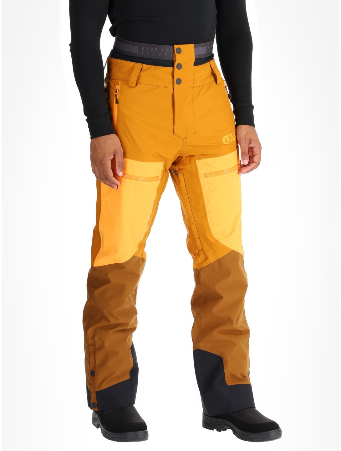 Picture, Naikoon pantalon de ski hommes Honey Carrot Chocolat brun, orange 