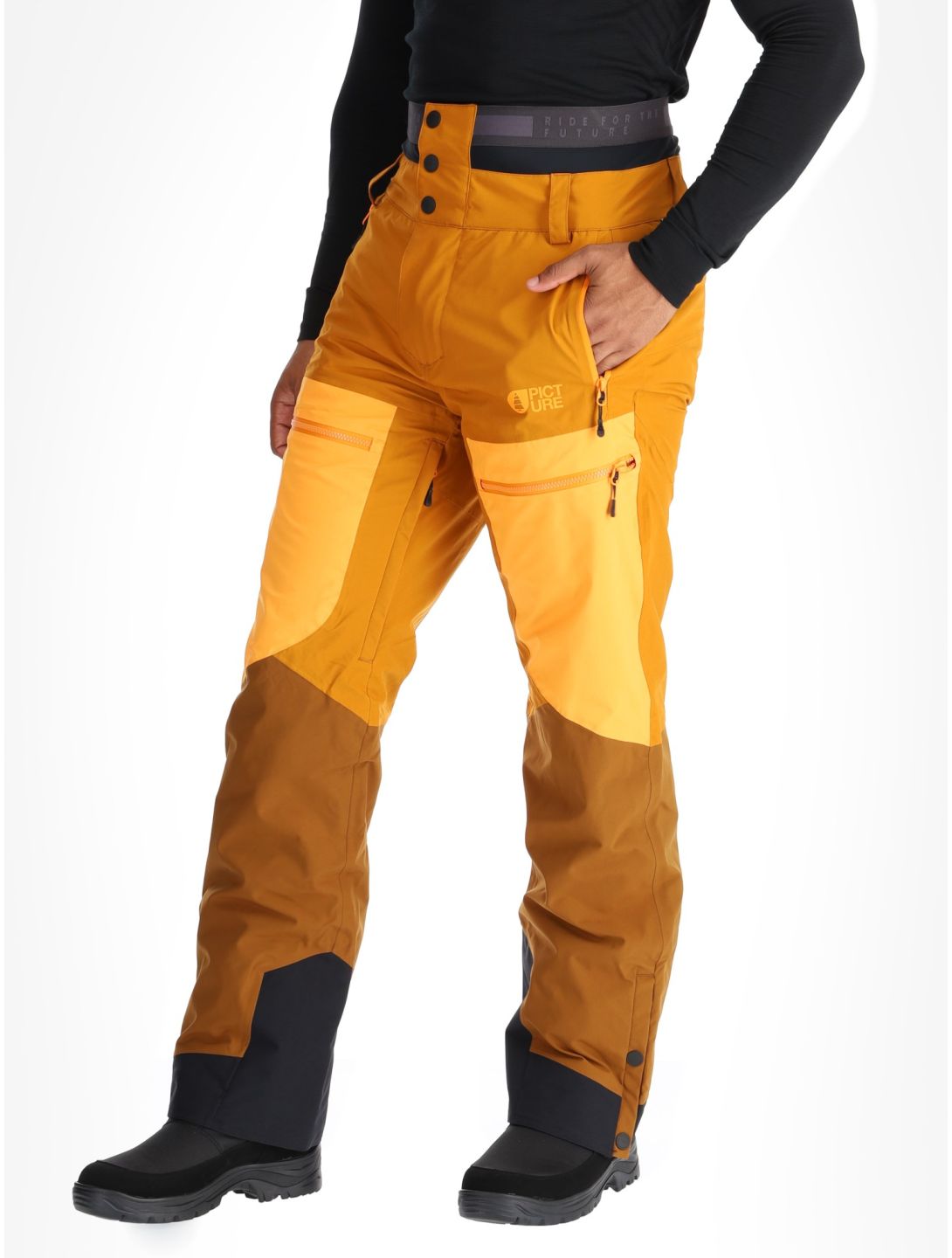 Picture, Naikoon pantalon de ski hommes Honey Carrot Chocolat brun, orange 