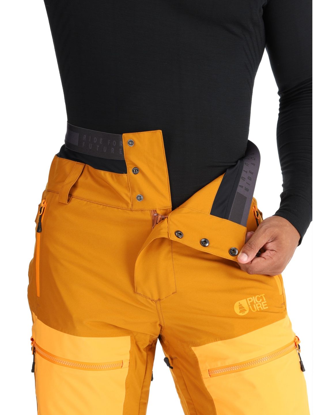 Picture, Naikoon pantalon de ski hommes Honey Carrot Chocolat brun, orange 