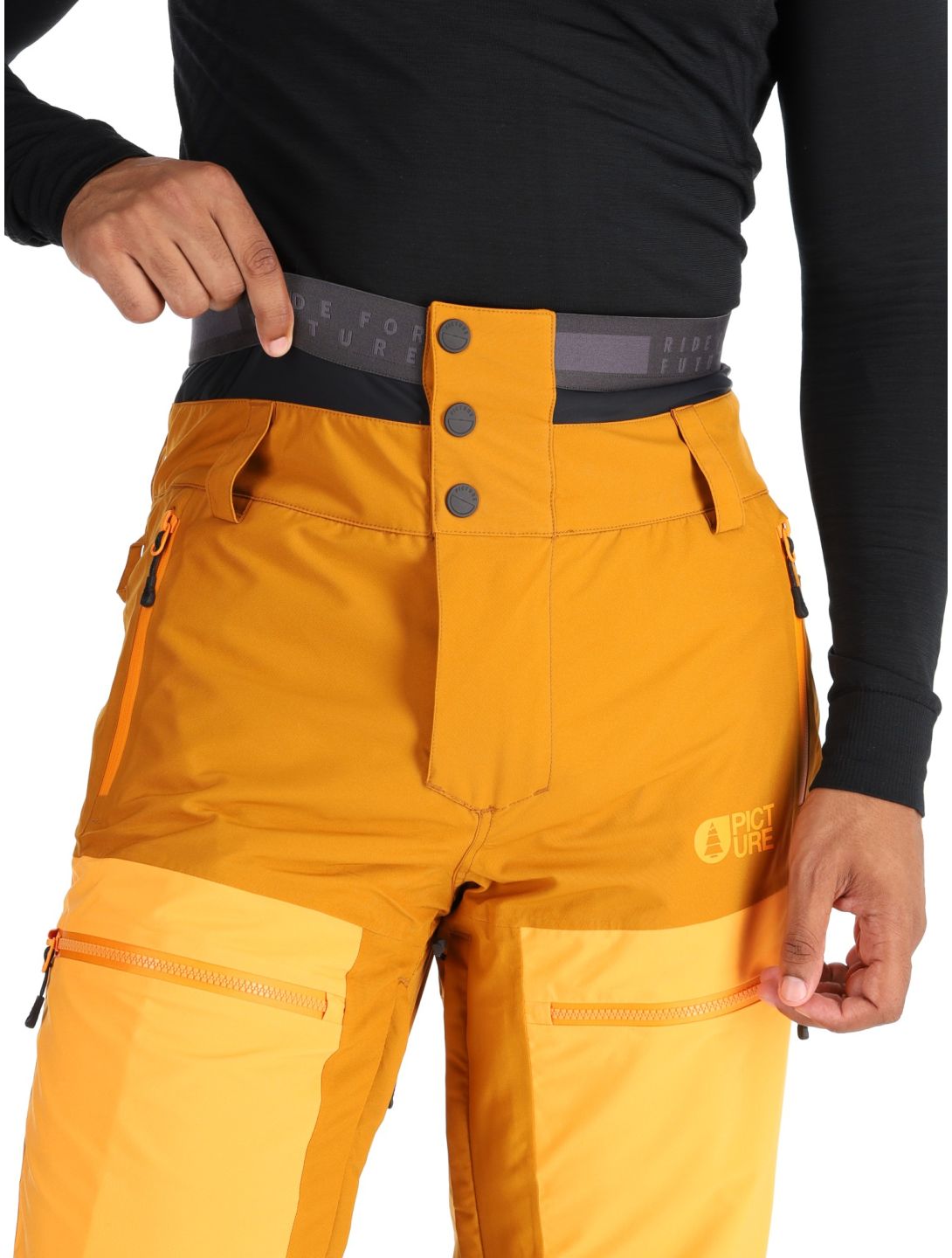 Picture, Naikoon pantalon de ski hommes Honey Carrot Chocolat brun, orange 