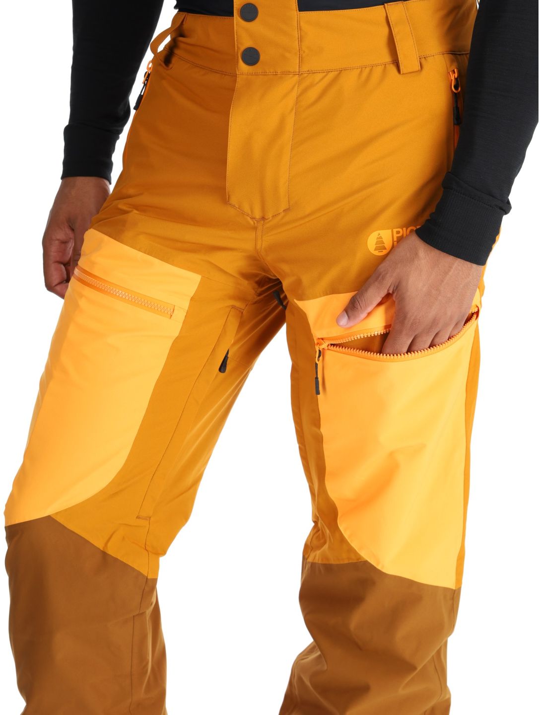 Picture, Naikoon pantalon de ski hommes Honey Carrot Chocolat brun, orange 