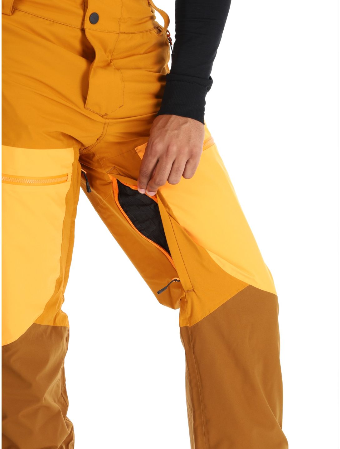 Picture, Naikoon pantalon de ski hommes Honey Carrot Chocolat brun, orange 