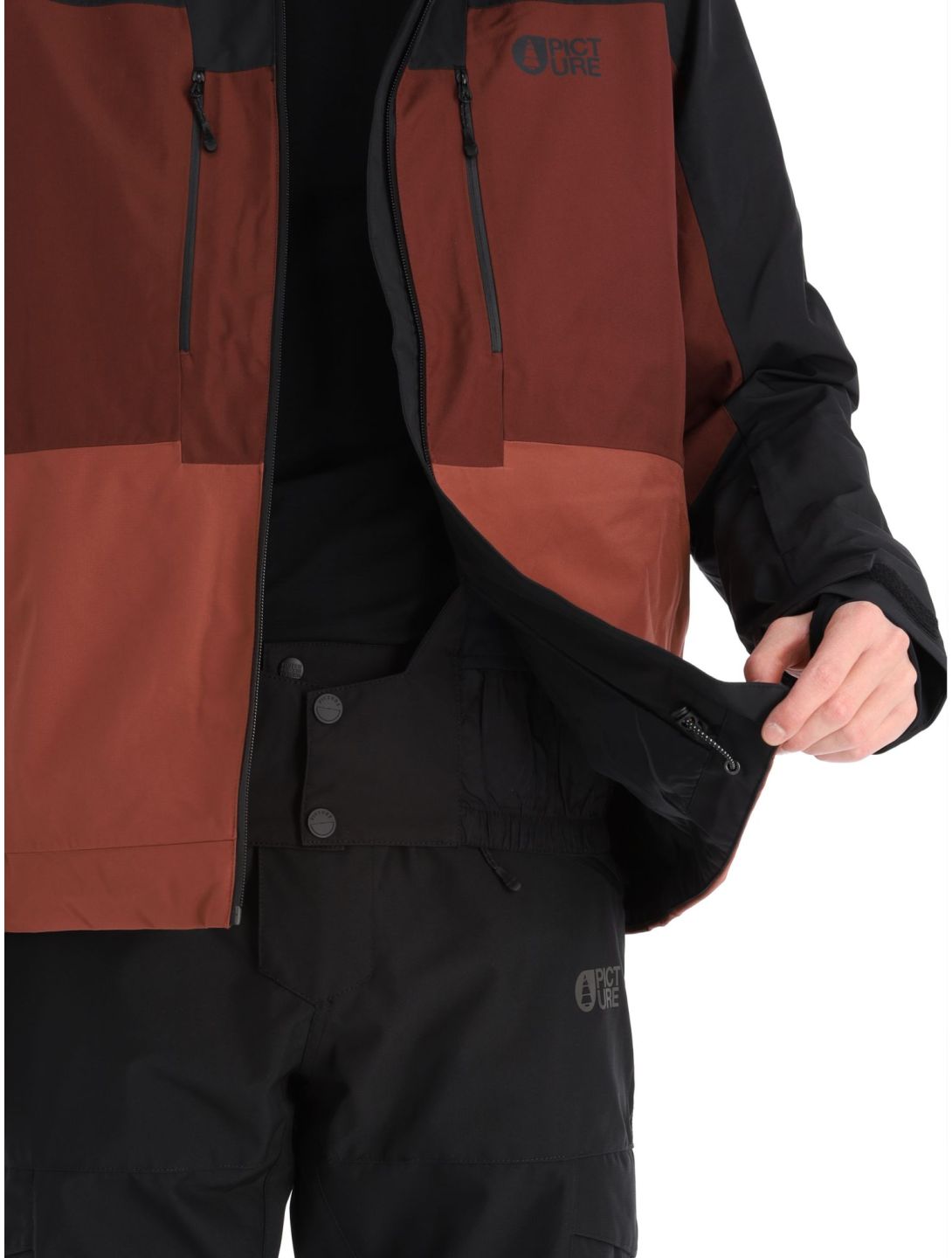 Picture, Object veste de ski hommes Andorra-Black bordeaux, noir 