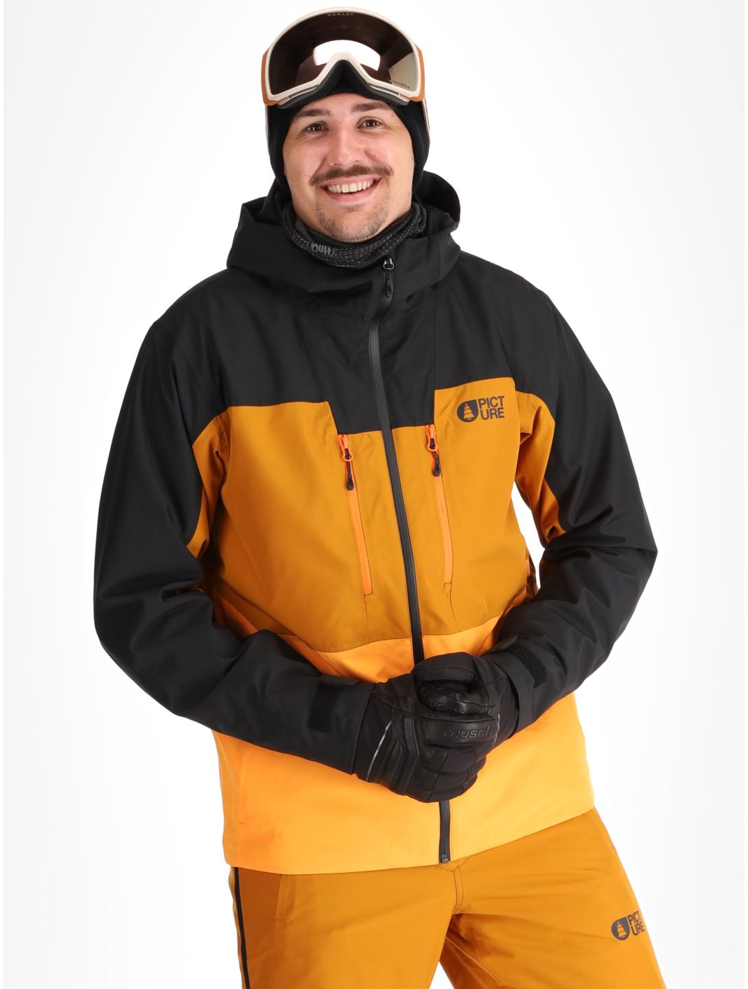 Picture, Object veste de ski hommes Black Honey Carrot noir, orange 