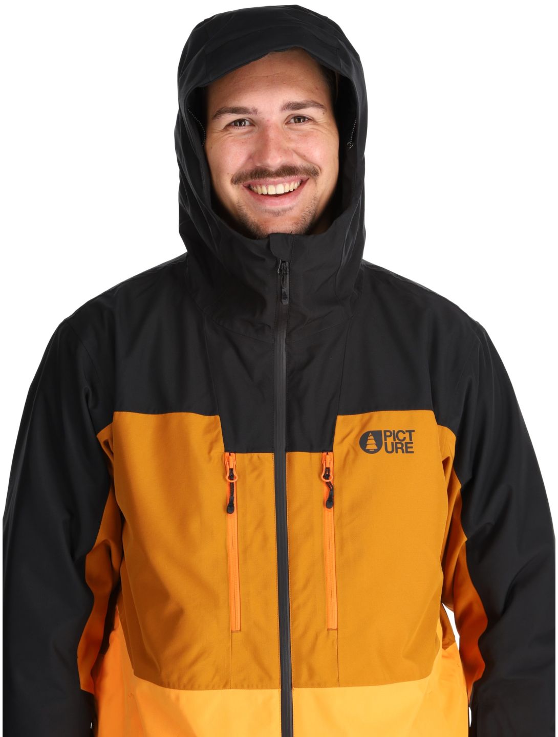 Picture, Object veste de ski hommes Black Honey Carrot noir, orange 