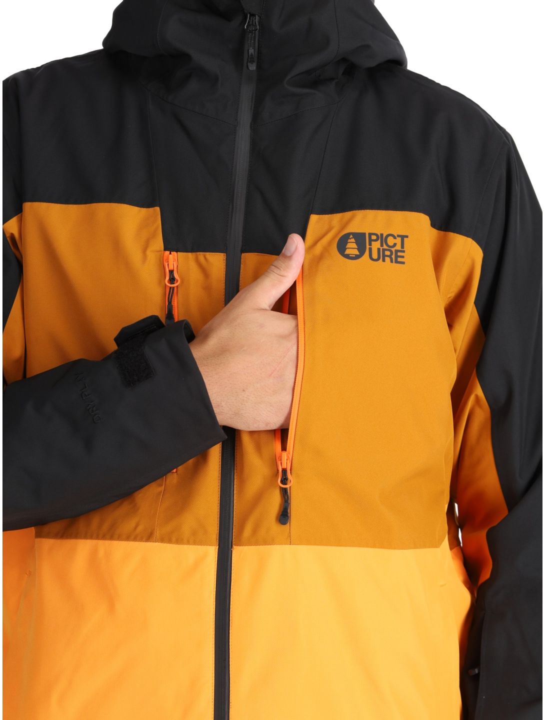 Picture, Object veste de ski hommes Black Honey Carrot noir, orange 