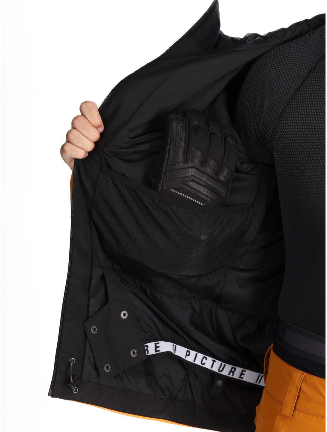 Picture, Object veste de ski hommes Black Honey Carrot noir, orange 