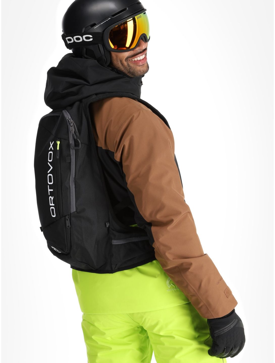 Picture, Object veste de ski hommes Cocoa Brown Black Acid Lime brun, jaune, noir 