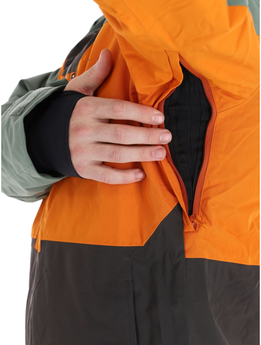 Picture, Object veste de ski hommes Raven Grey gris, orange, vert 