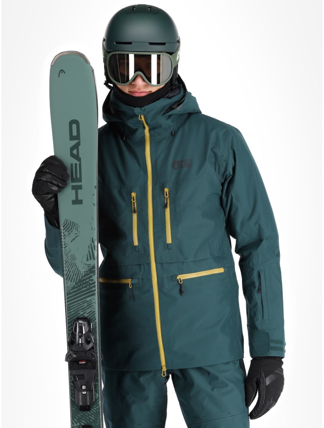 Picture, Ozonn 3L veste de ski à coque dure hommes Ponderosa Pine vert 