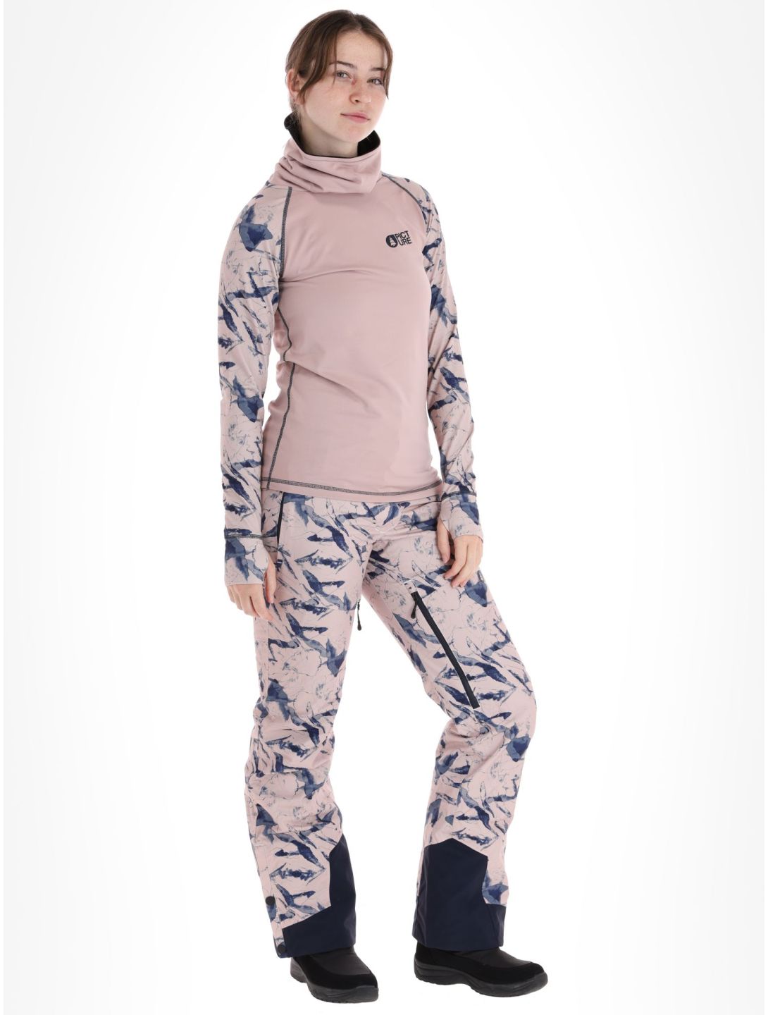 Picture, Pagaya High Fleece chemise thermo femmes Shadow Gray rose 