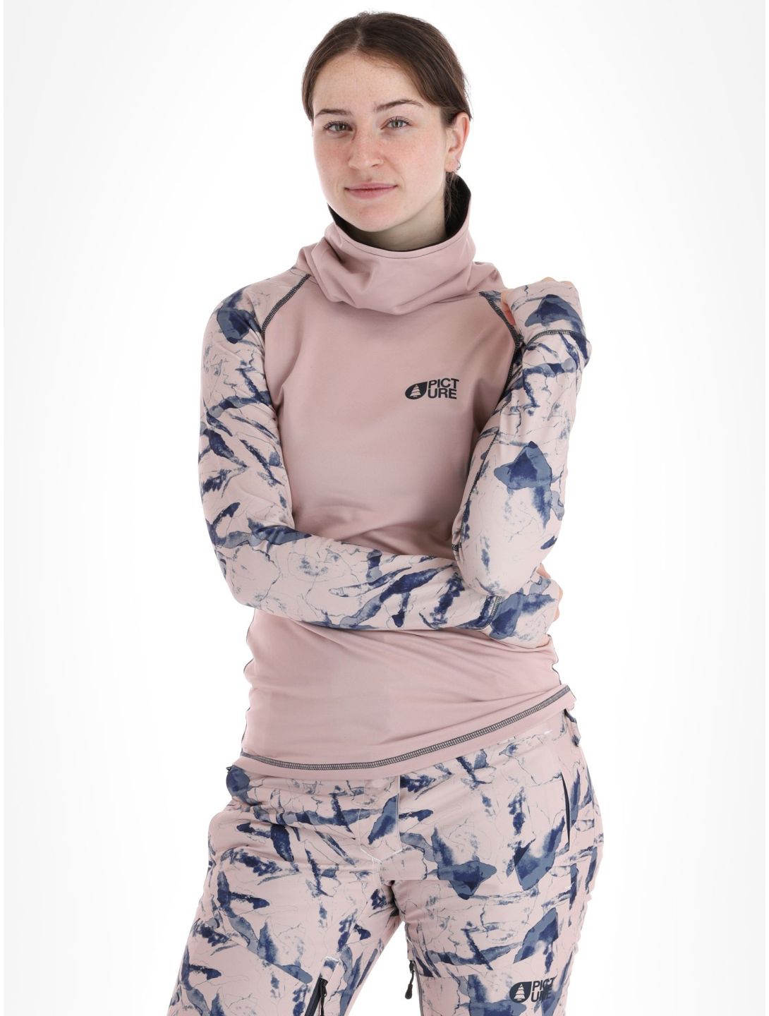 Picture, Pagaya High Fleece chemise thermo femmes Shadow Gray rose 