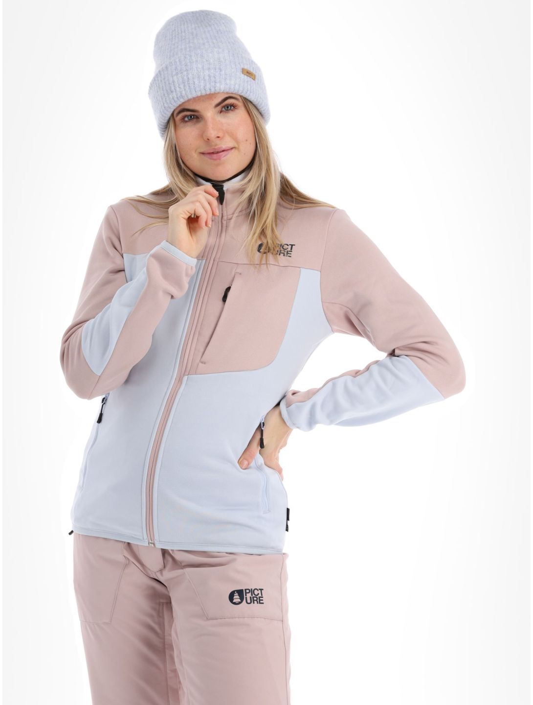 Picture, Rommana Fleece gilet femmes Ice Melt bleu, rose 