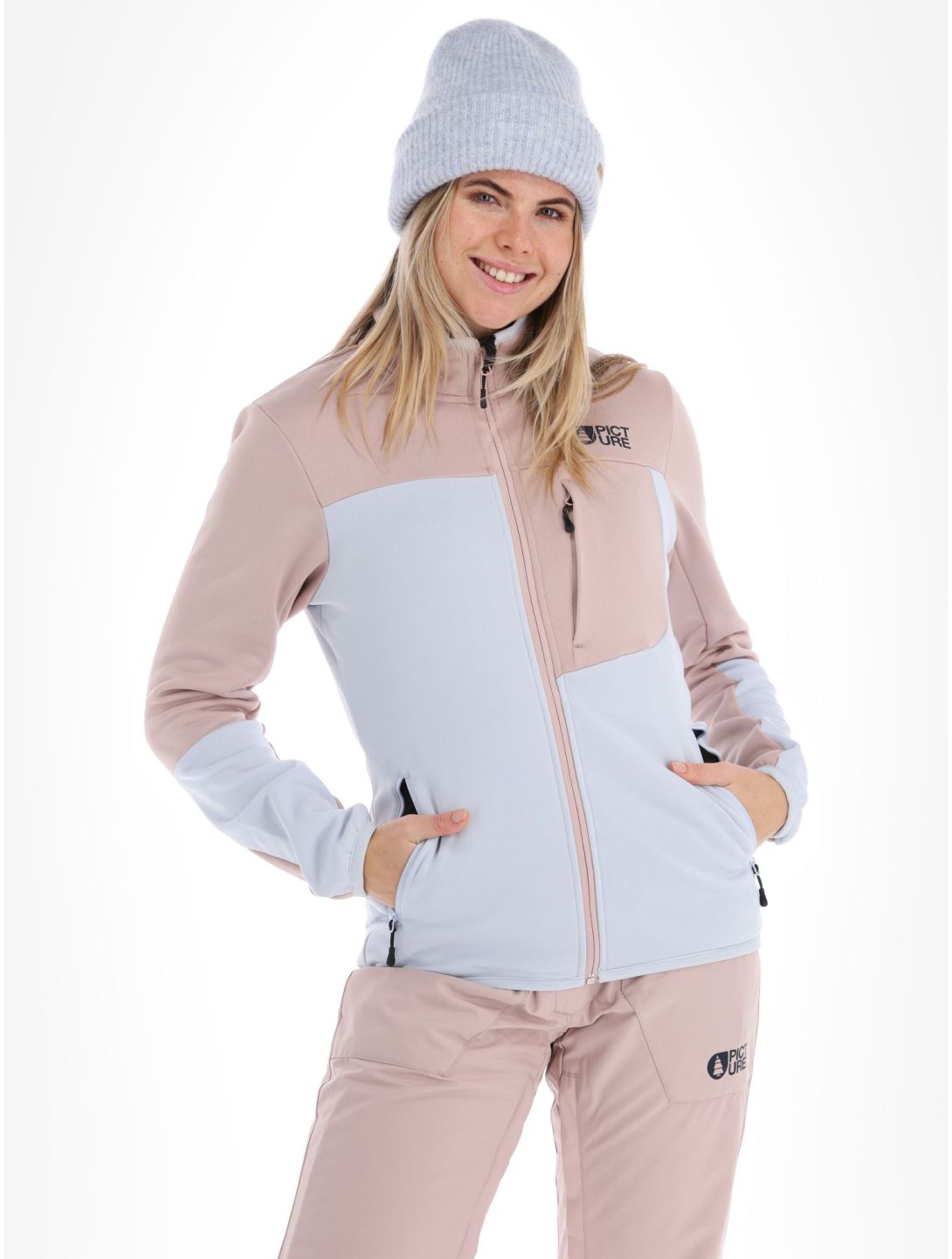 Picture, Rommana Fleece gilet femmes Ice Melt bleu, rose 