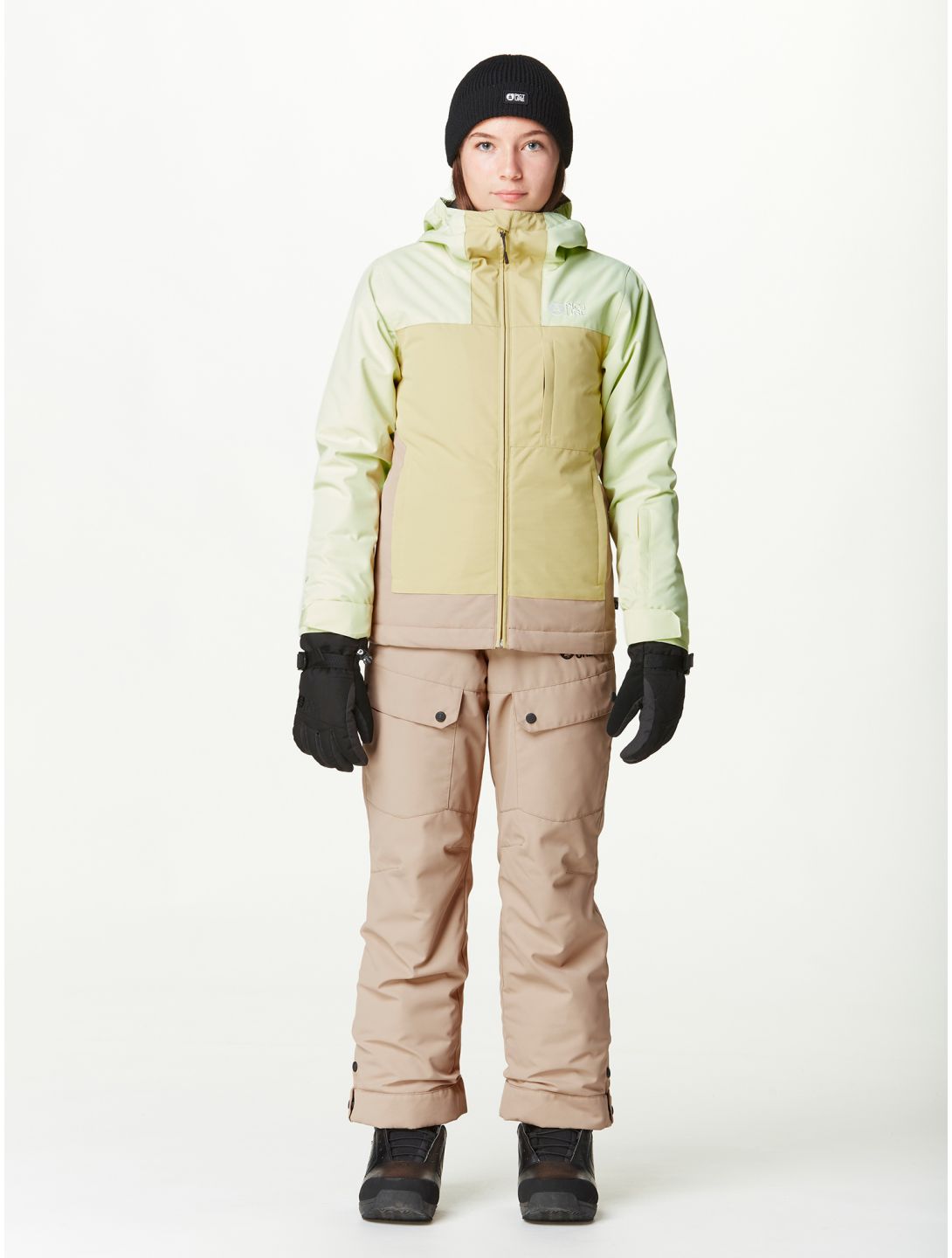 Picture, Seady veste de ski enfants Lime Cream Roebuck Hemp brun, vert 