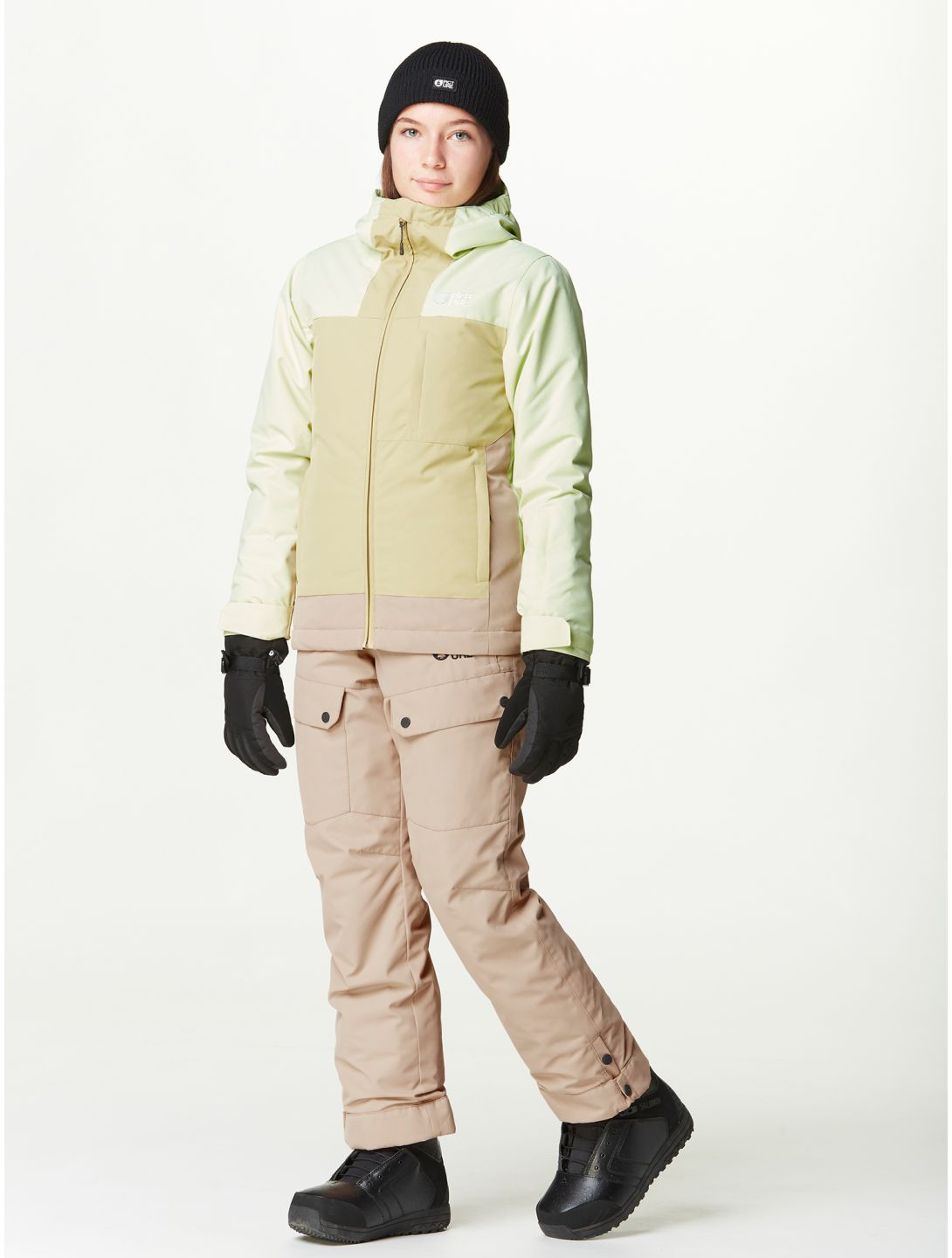 Picture, Seady veste de ski enfants Lime Cream Roebuck Hemp brun, vert 