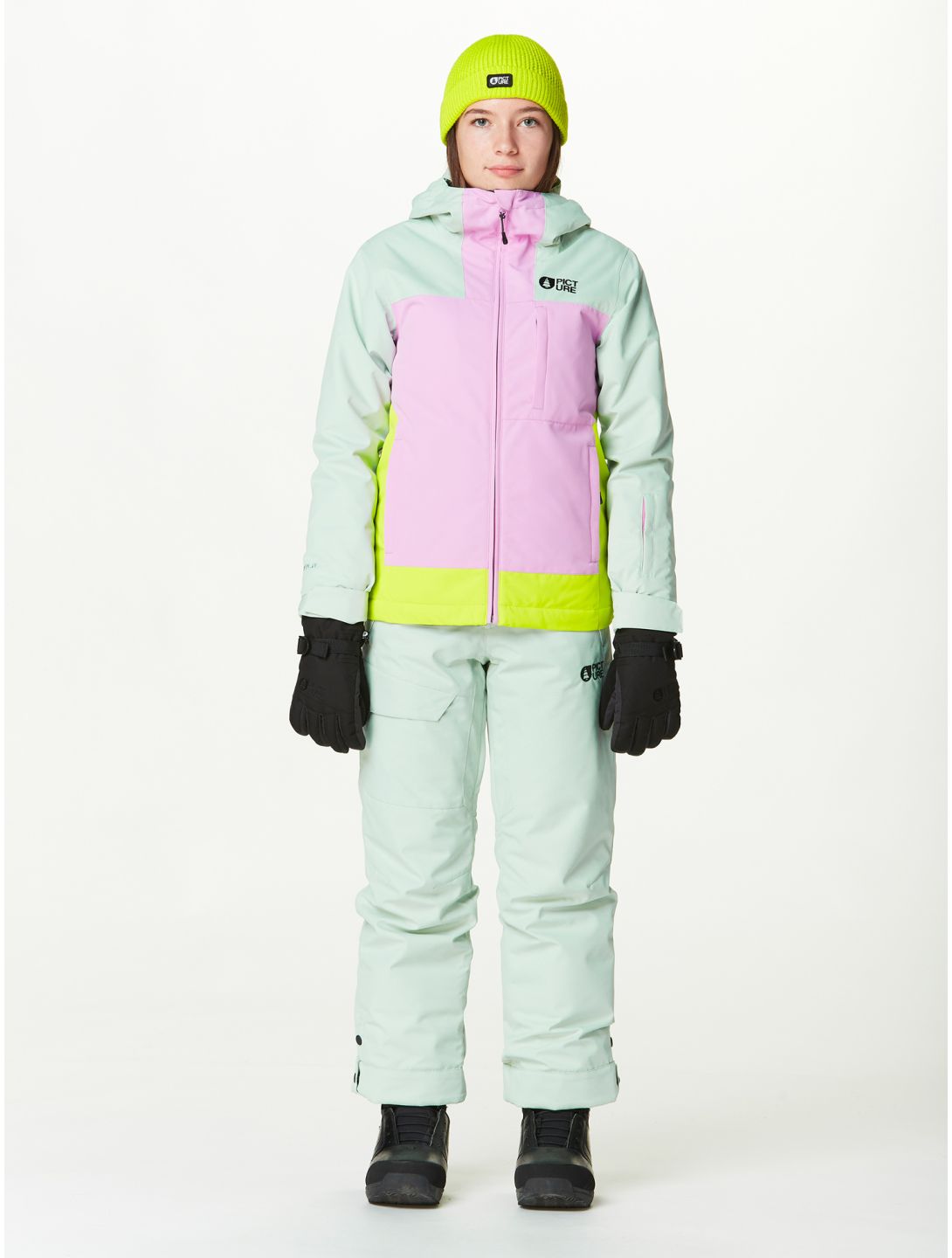 Picture, Seady veste de ski enfants Silt Green Orchid Acid rose, vert 