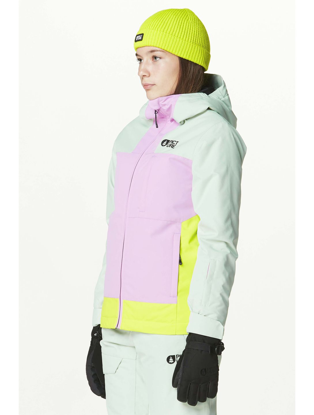 Picture, Seady veste de ski enfants Silt Green Orchid Acid rose, vert 