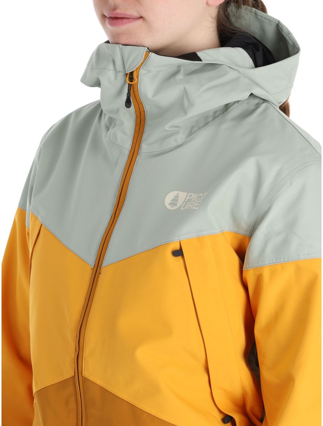 Picture, Seakrest veste de ski femmes Camel brun, orange, vert 