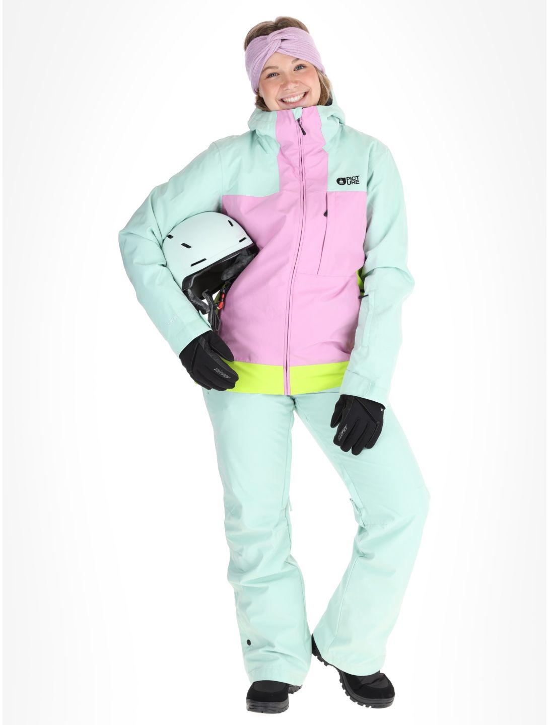 Picture, Seakrest veste de ski femmes Silt Green Orchid Acid Lime gris, rose 