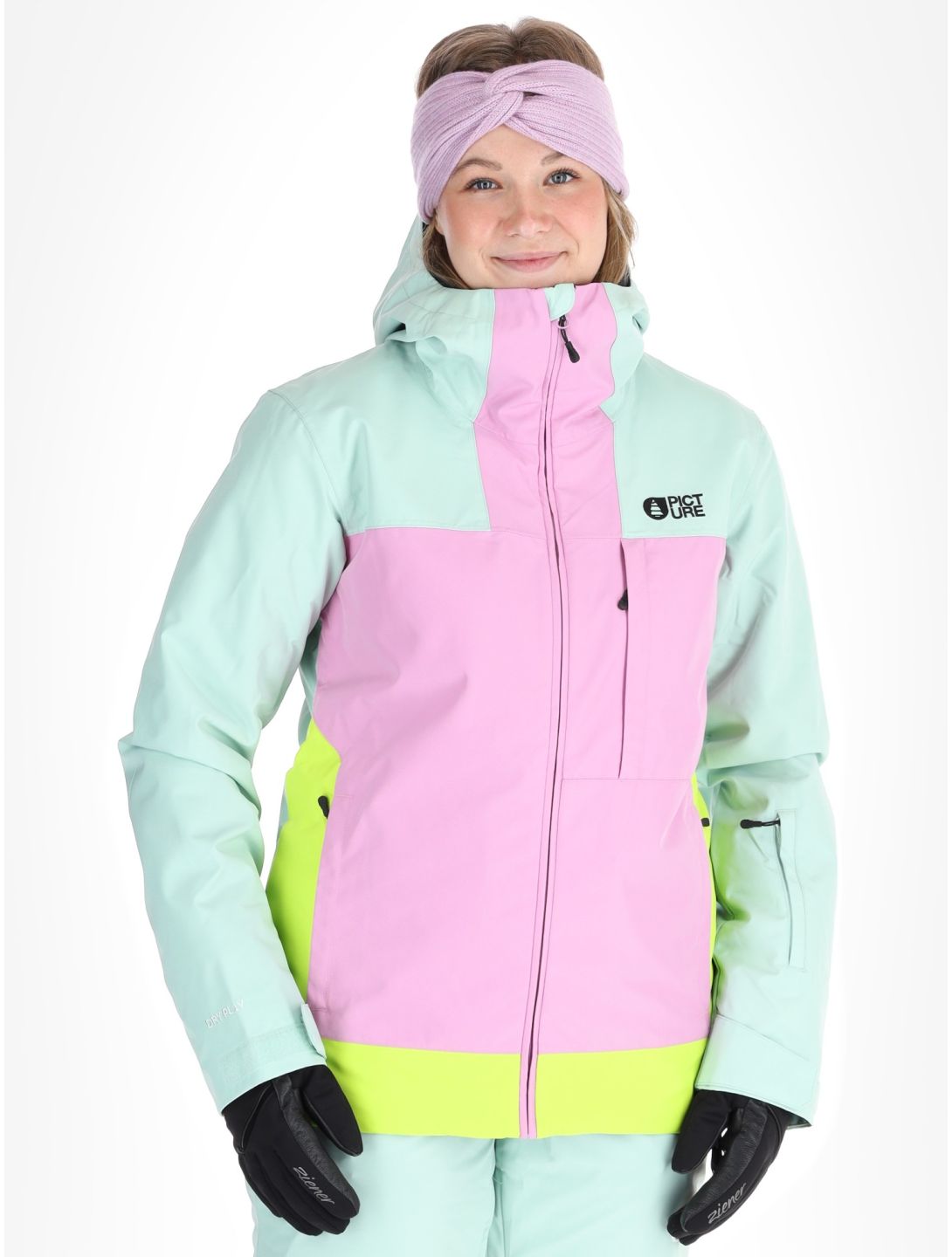 Picture, Seakrest veste de ski femmes Silt Green Orchid Acid Lime gris, rose 