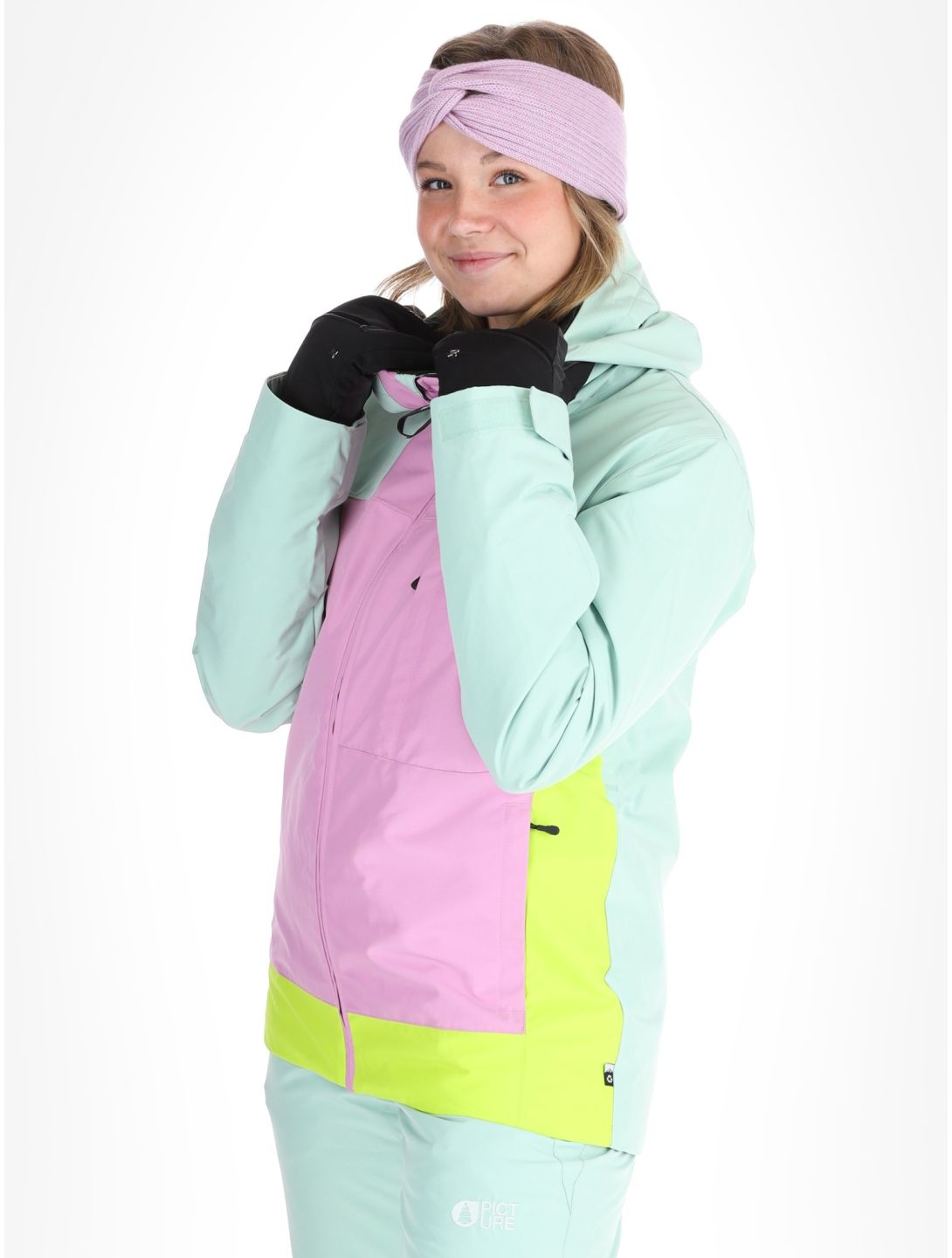 Picture, Seakrest veste de ski femmes Silt Green Orchid Acid Lime gris, rose 