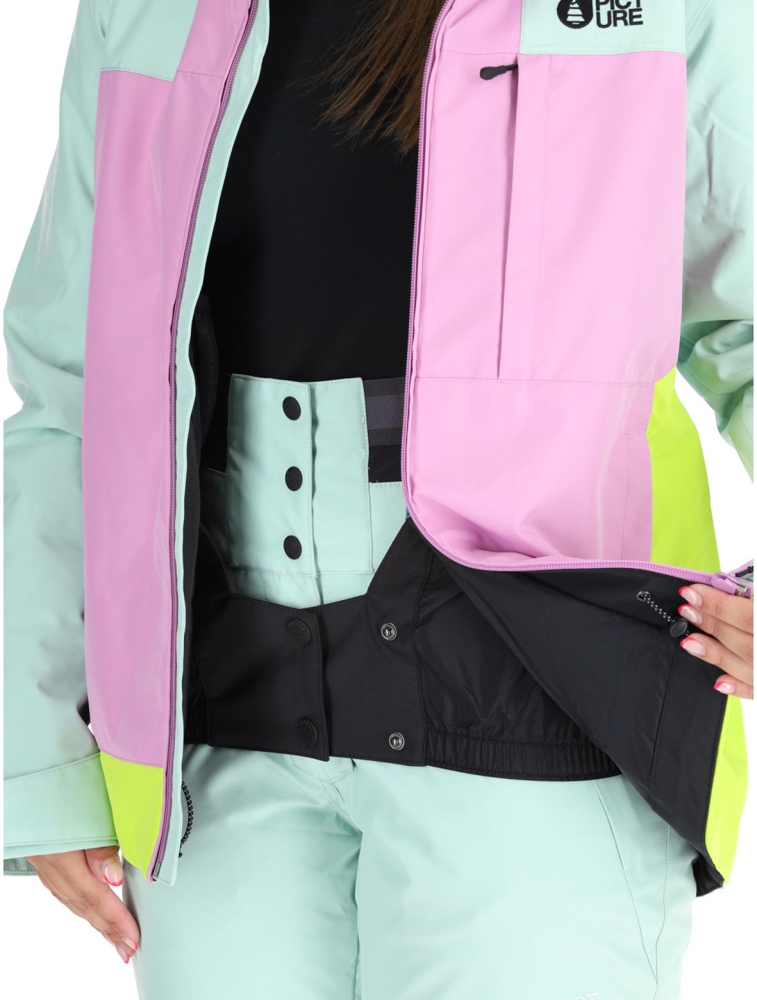 Picture, Seakrest veste de ski femmes Silt Green Orchid Acid Lime gris, rose 