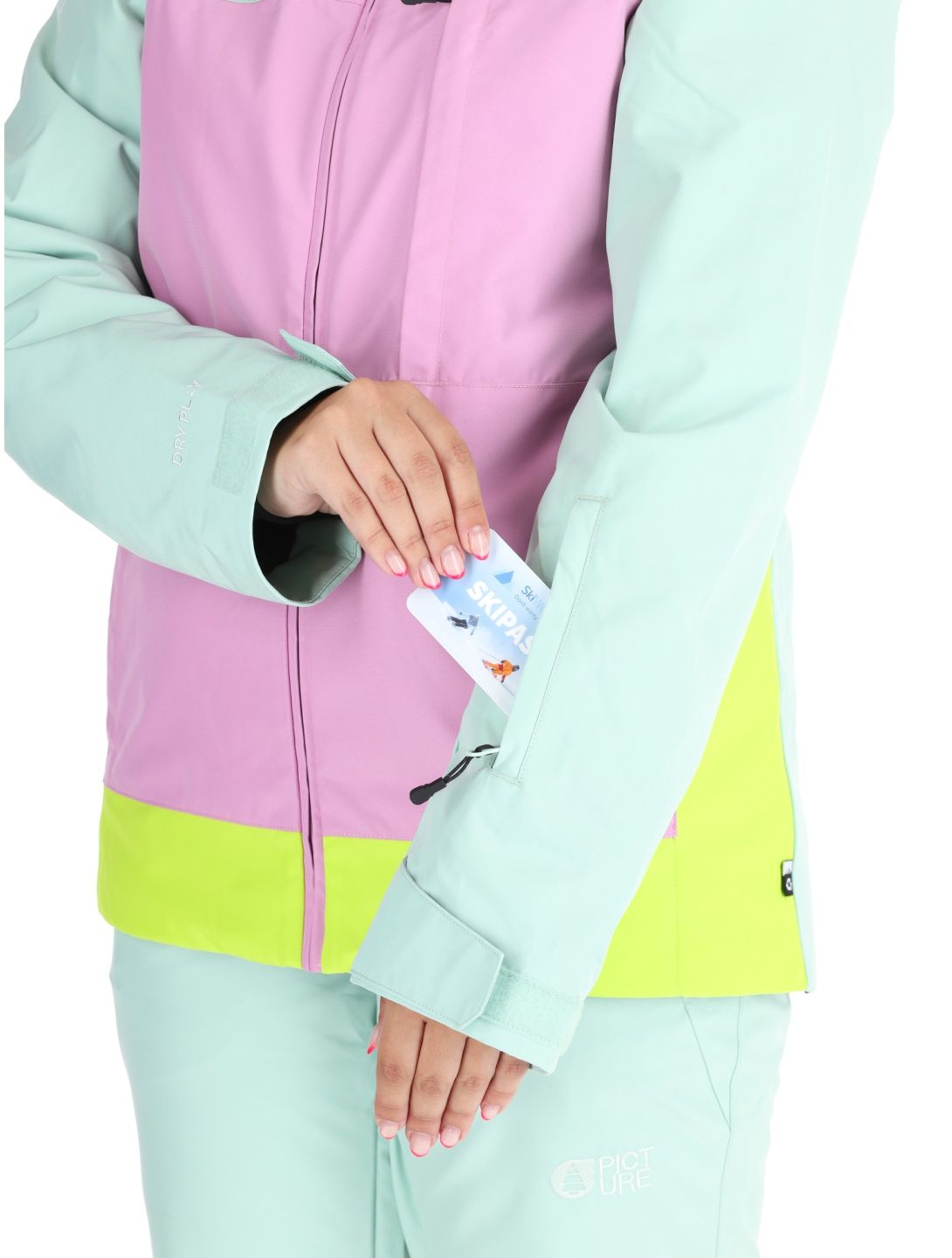 Picture, Seakrest veste de ski femmes Silt Green Orchid Acid Lime gris, rose 