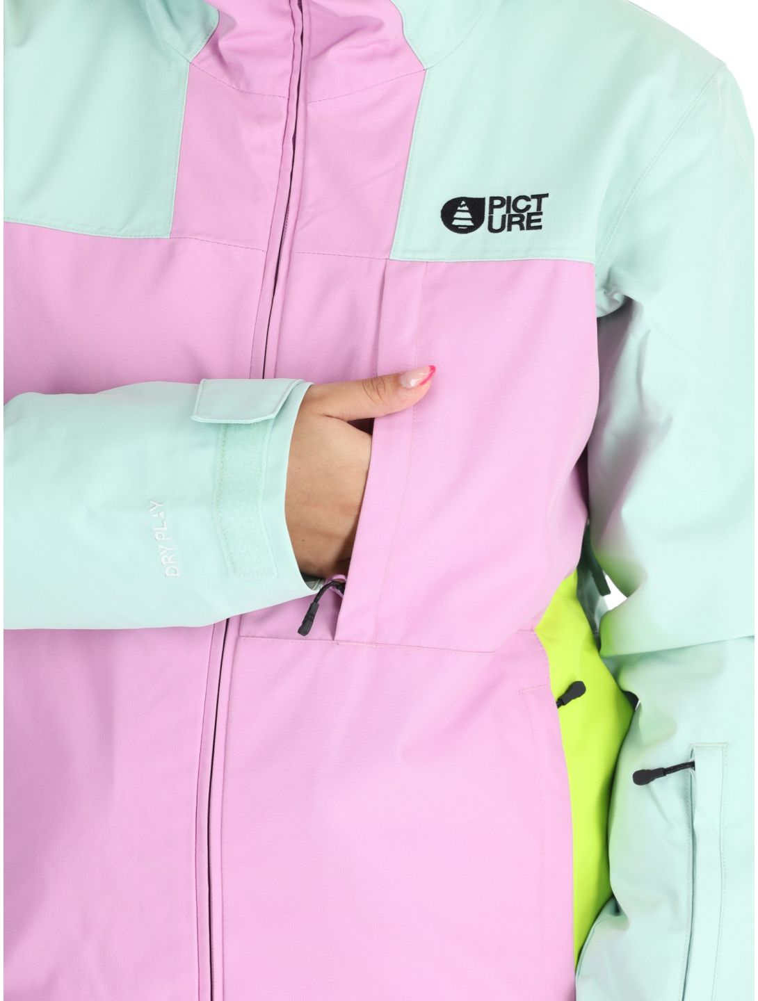 Picture, Seakrest veste de ski femmes Silt Green Orchid Acid Lime gris, rose 