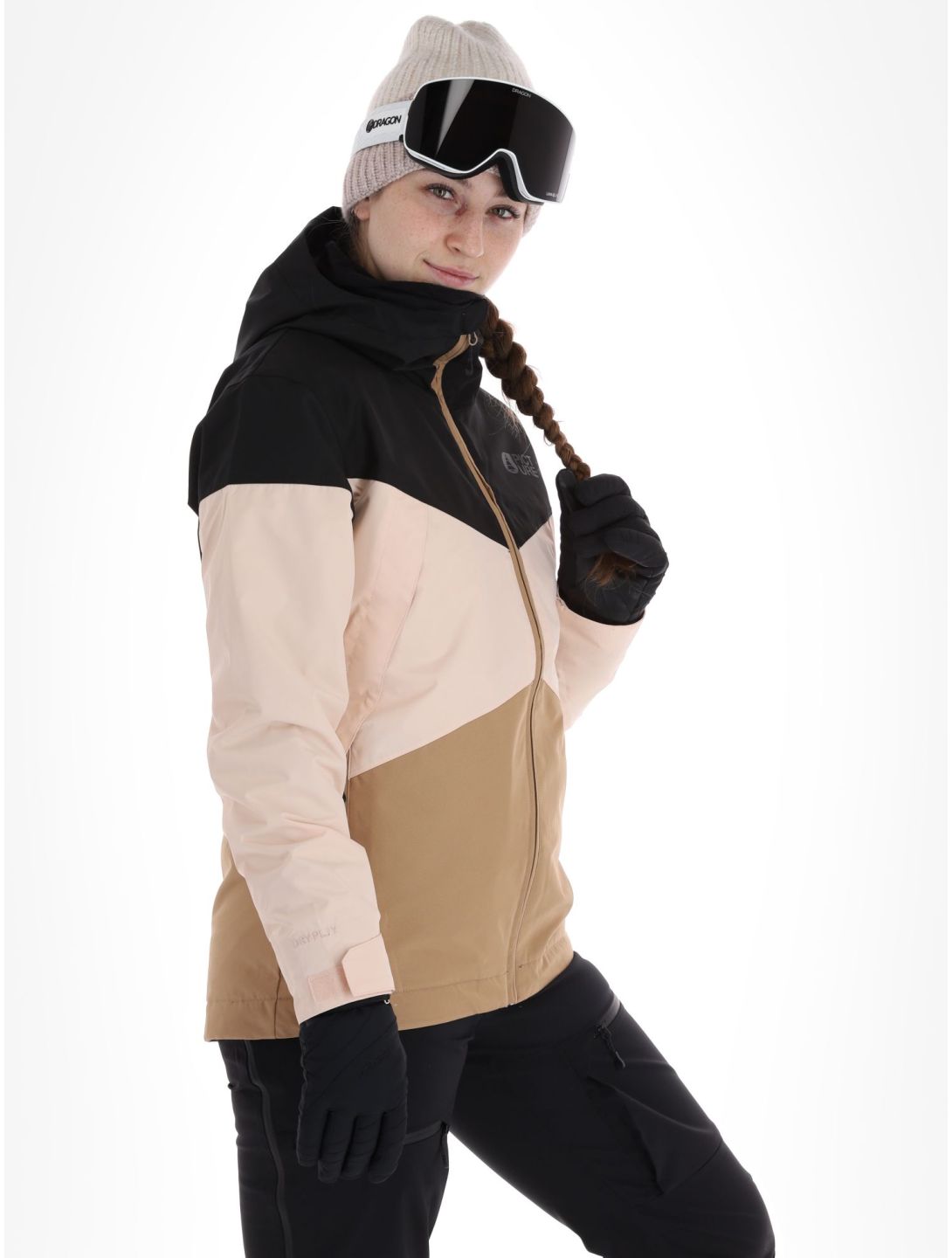 Picture, Seakrest veste de ski femmes Tannin-Black beige, noir 