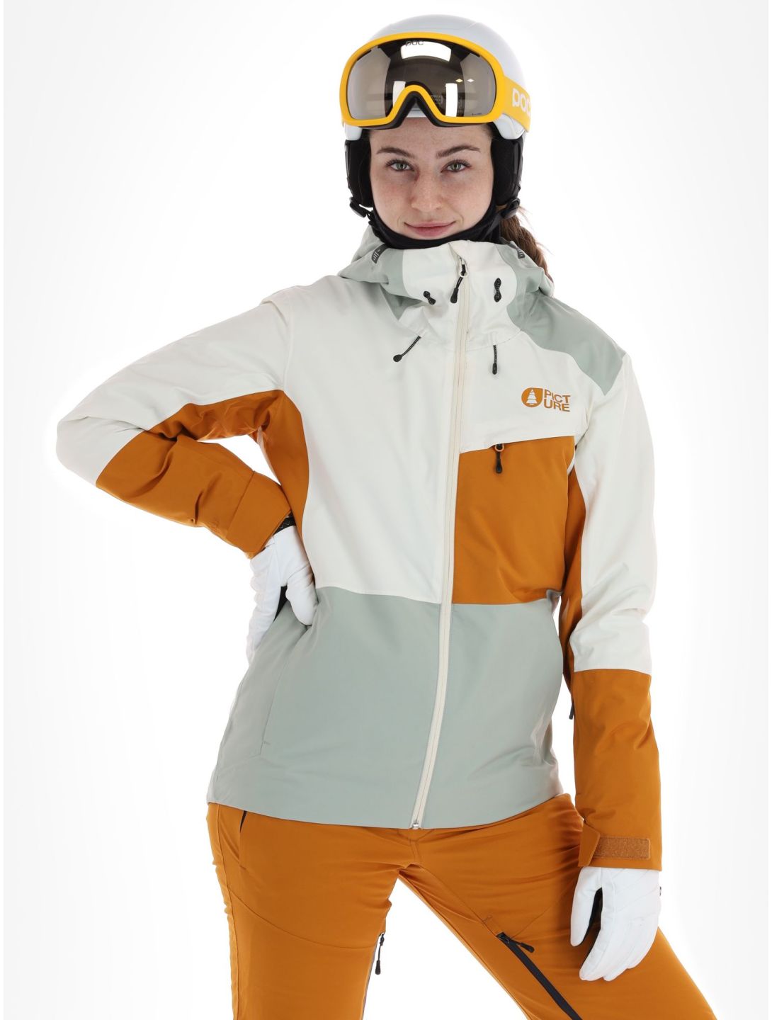 Picture, Seen veste de ski femmes Light Milk blanc, brun 