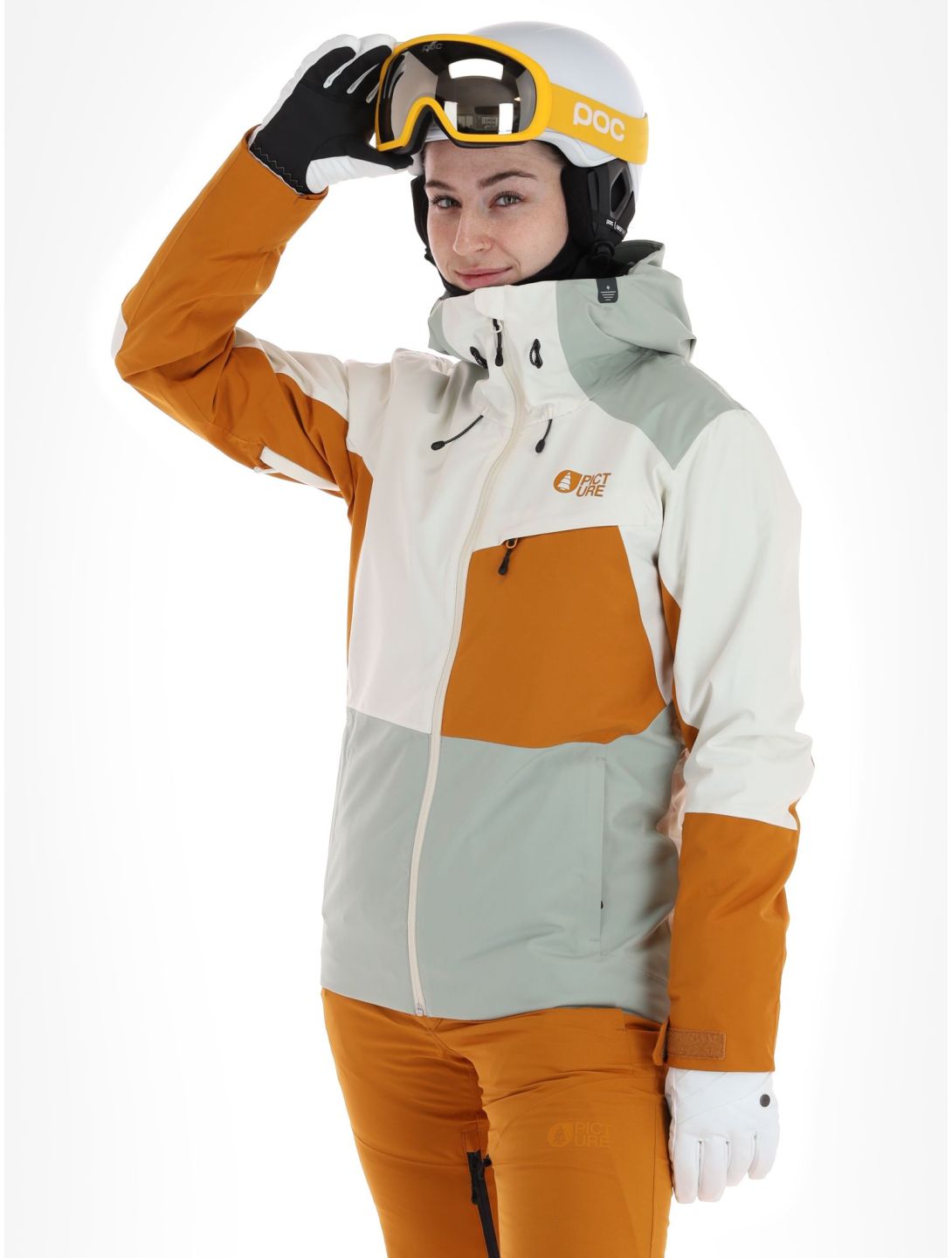 Picture, Seen veste de ski femmes Light Milk blanc, brun 