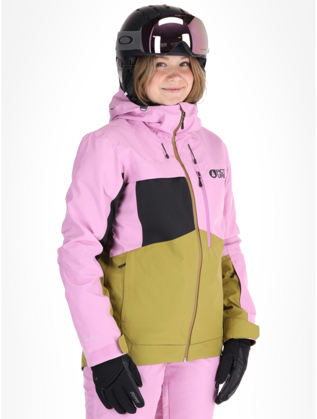 Picture, Seen veste de ski femmes Orchid Green Moss Black rose, vert 