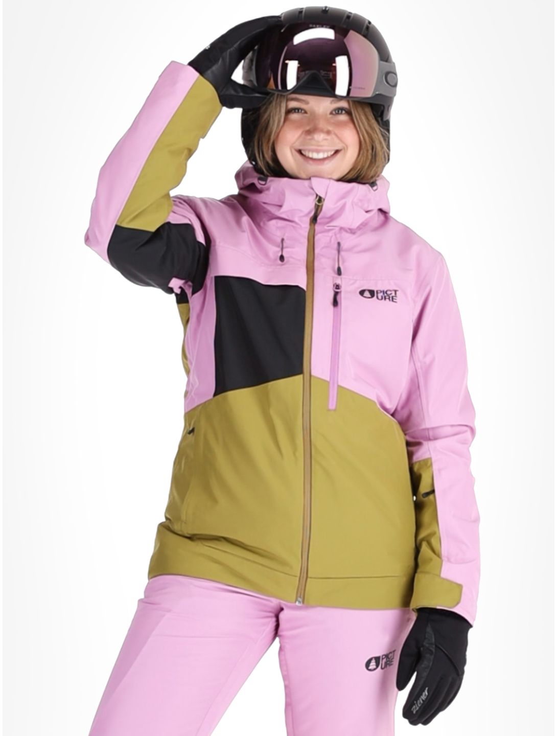 Picture, Seen veste de ski femmes Orchid Green Moss Black rose, vert 