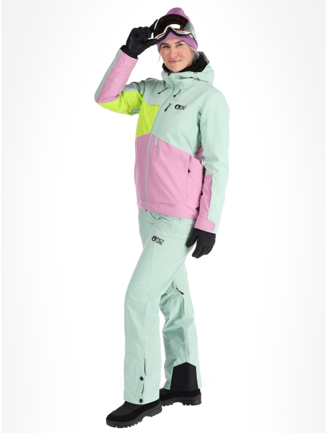 Picture, Seen veste de ski femmes Silt Green Acid Lime Orchid rose, vert 