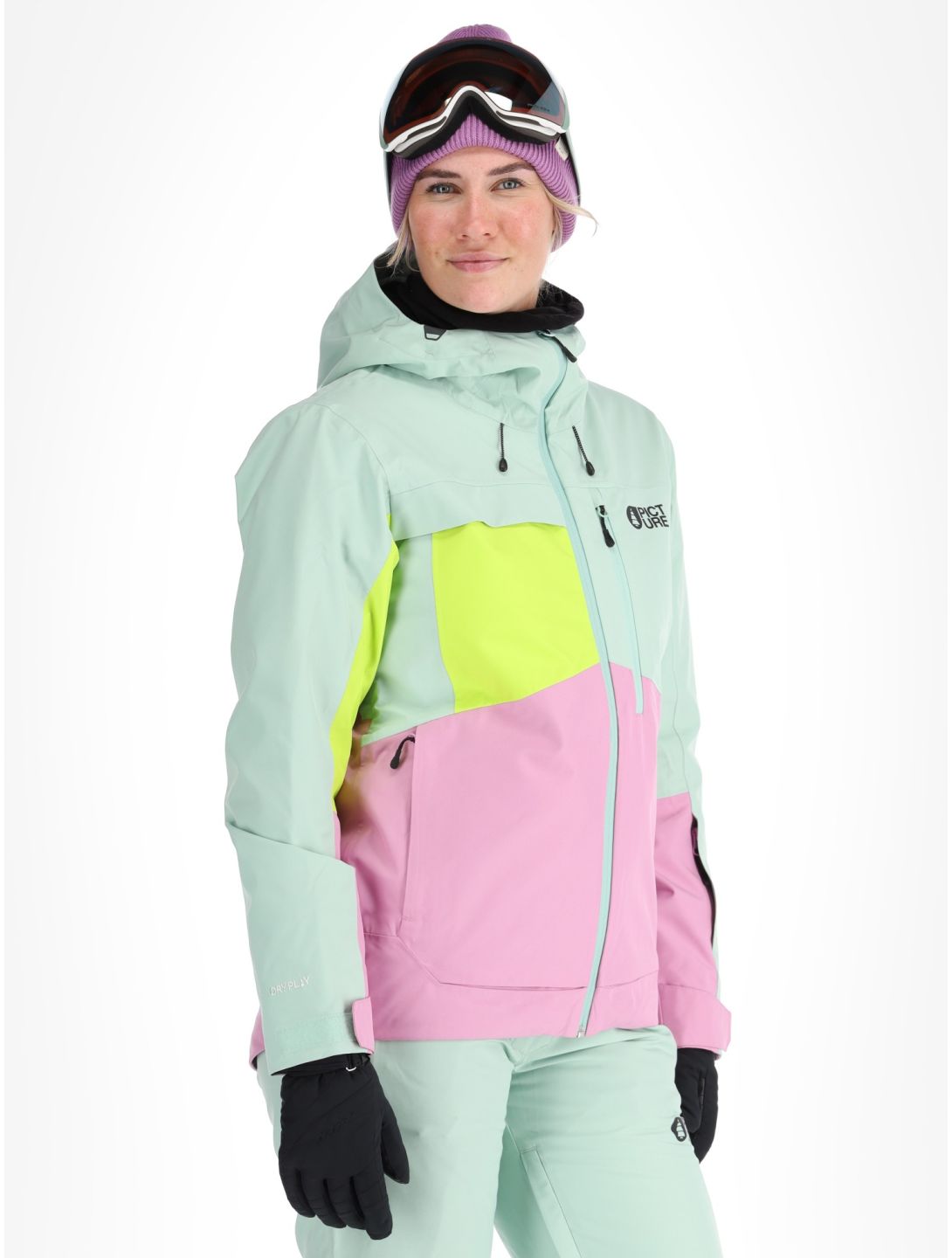 Picture, Seen veste de ski femmes Silt Green Acid Lime Orchid rose, vert 