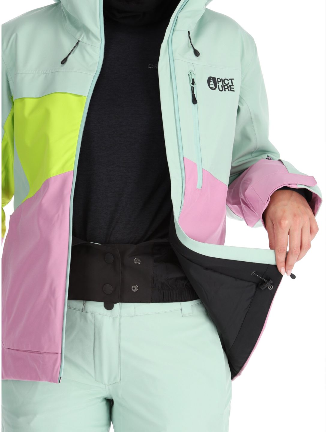 Picture, Seen veste de ski femmes Silt Green Acid Lime Orchid rose, vert 