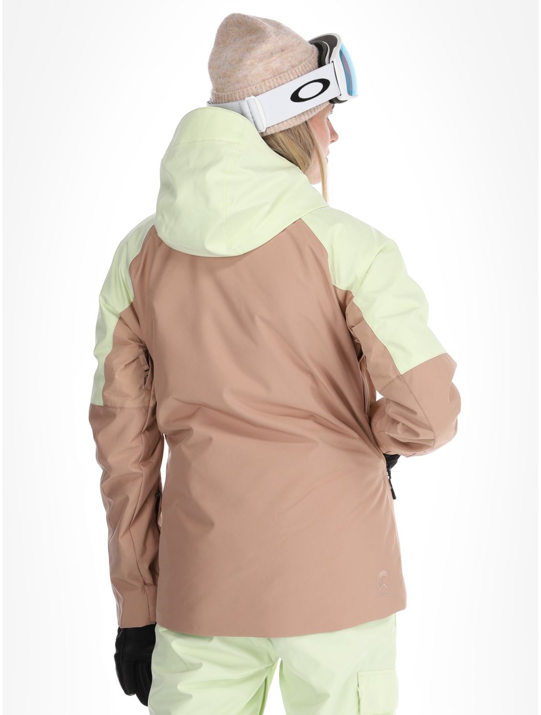 Picture, Sitkah veste de ski femmes Lime Cream Roebuck brun, vert 