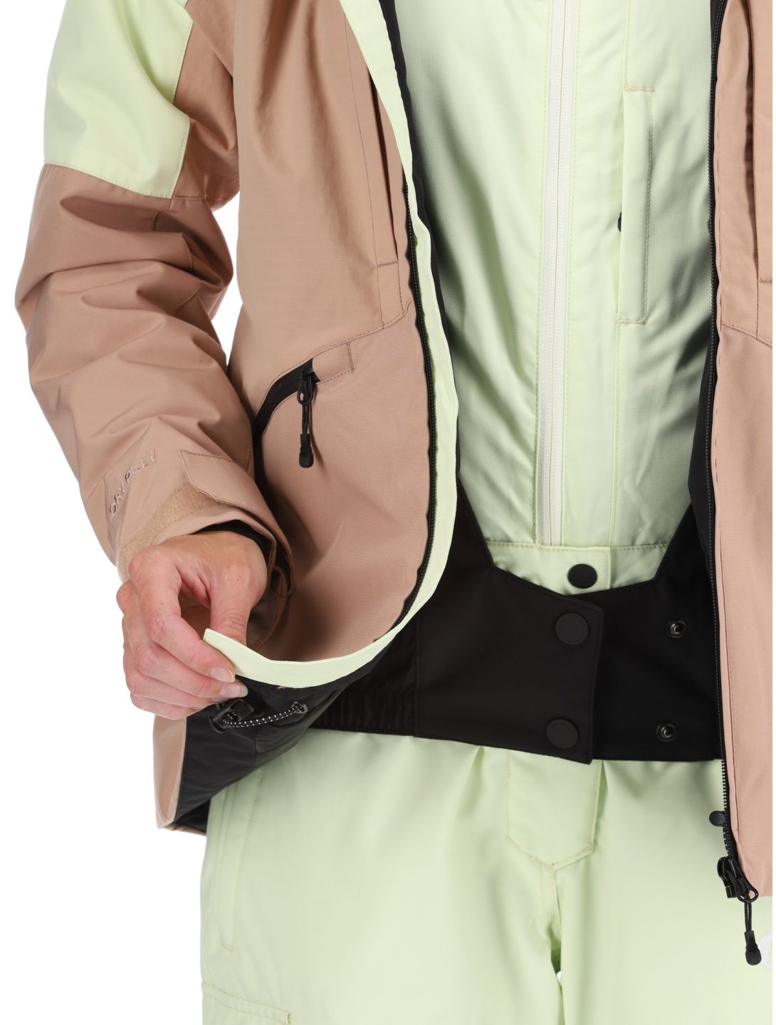 Picture, Sitkah veste de ski femmes Lime Cream Roebuck brun, vert 