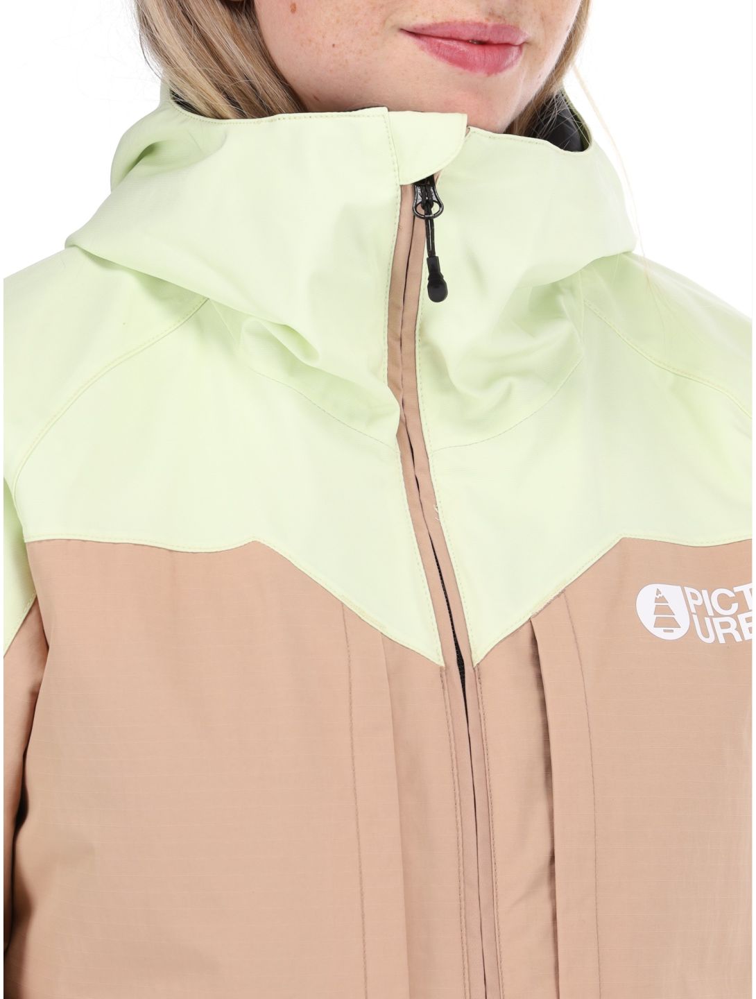 Picture, Sitkah veste de ski femmes Lime Cream Roebuck brun, vert 