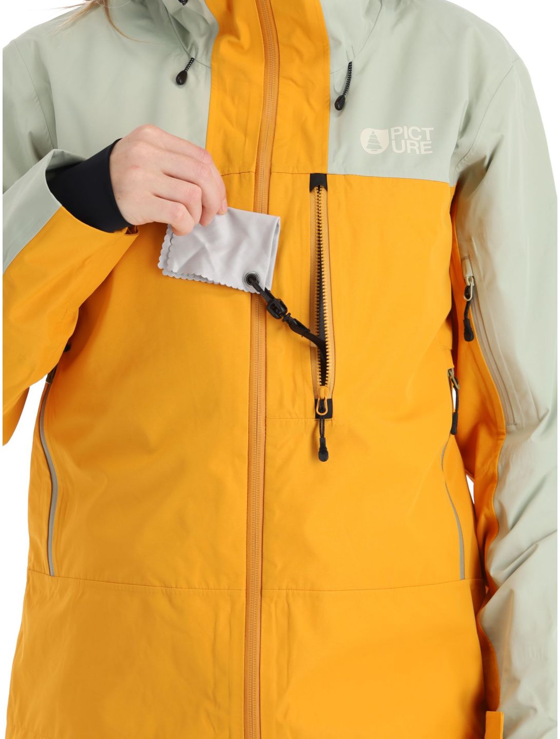 Picture, Sylva 3L veste de ski à coque dure femmes Autumn Blaze jaune, vert 