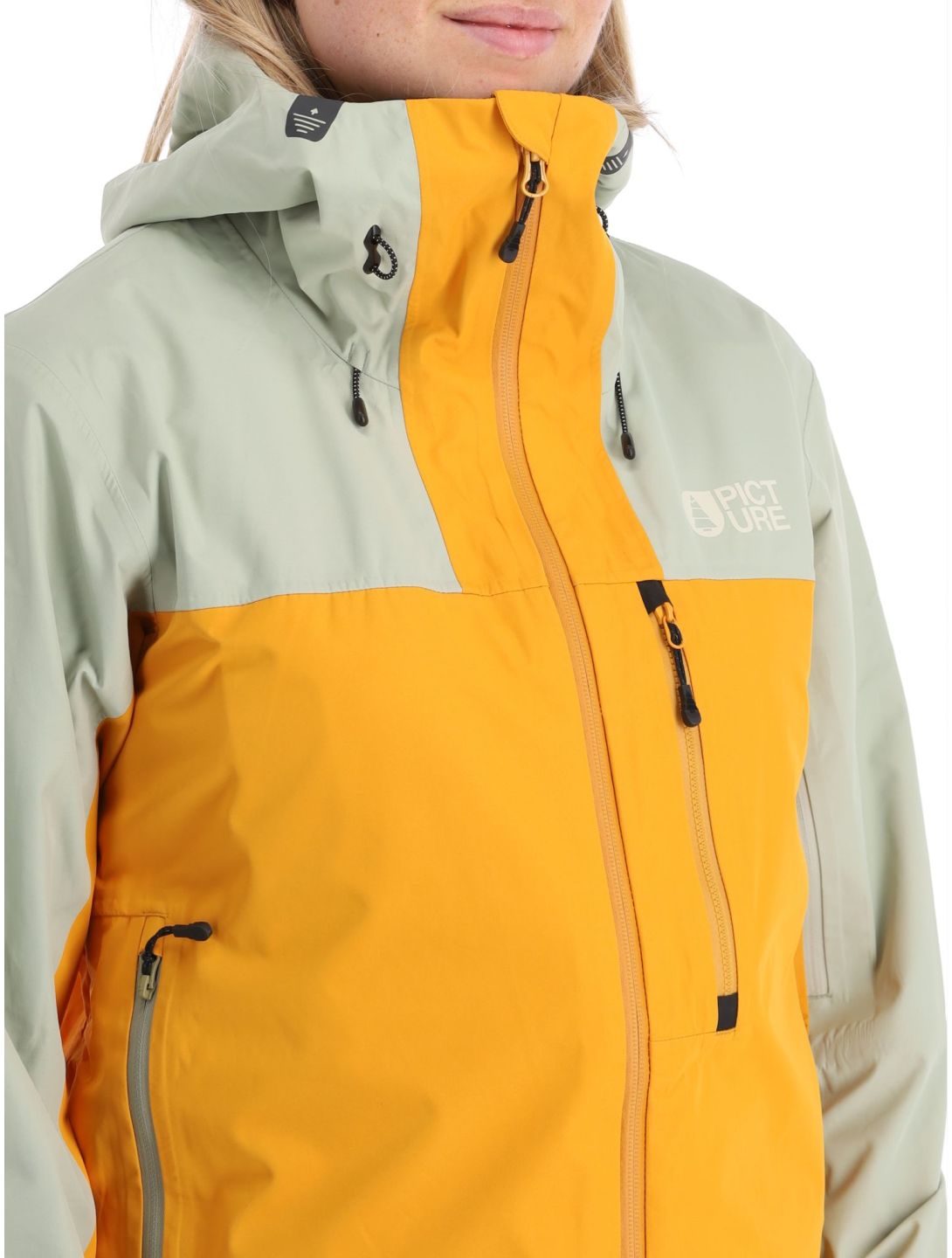 Picture, Sylva 3L veste de ski à coque dure femmes Autumn Blaze jaune, vert 