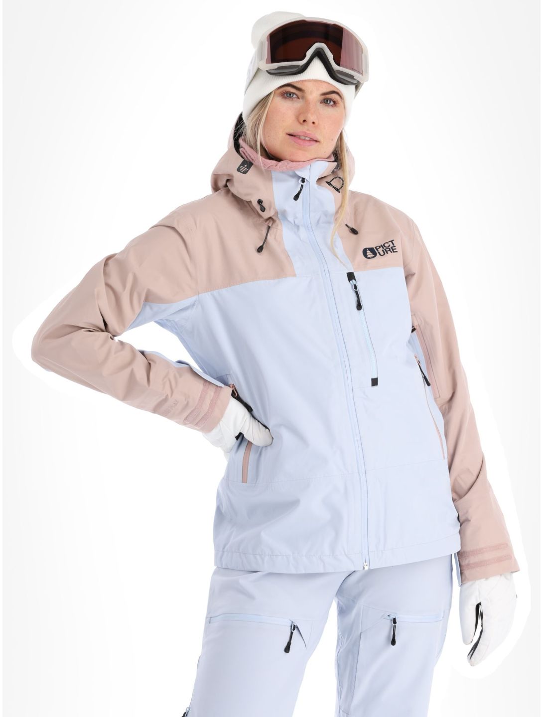 Picture, Sylva 3L veste de ski à coque dure femmes Ice Melt bleu, rose 