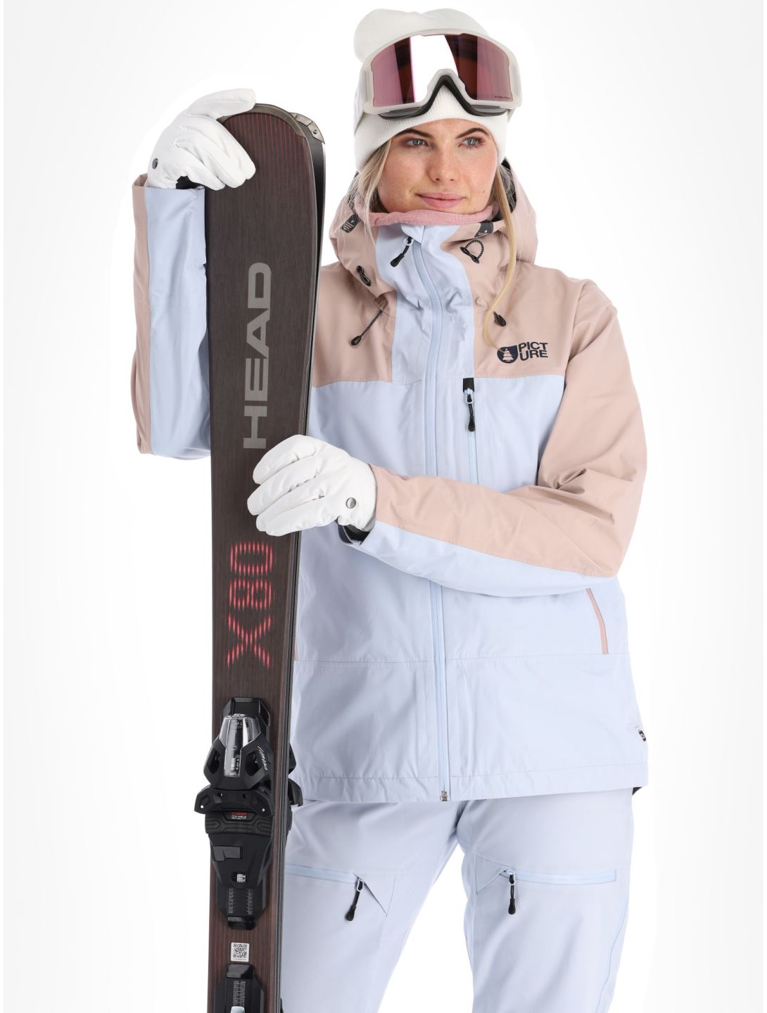 Picture, Sylva 3L veste de ski à coque dure femmes Ice Melt bleu, rose 