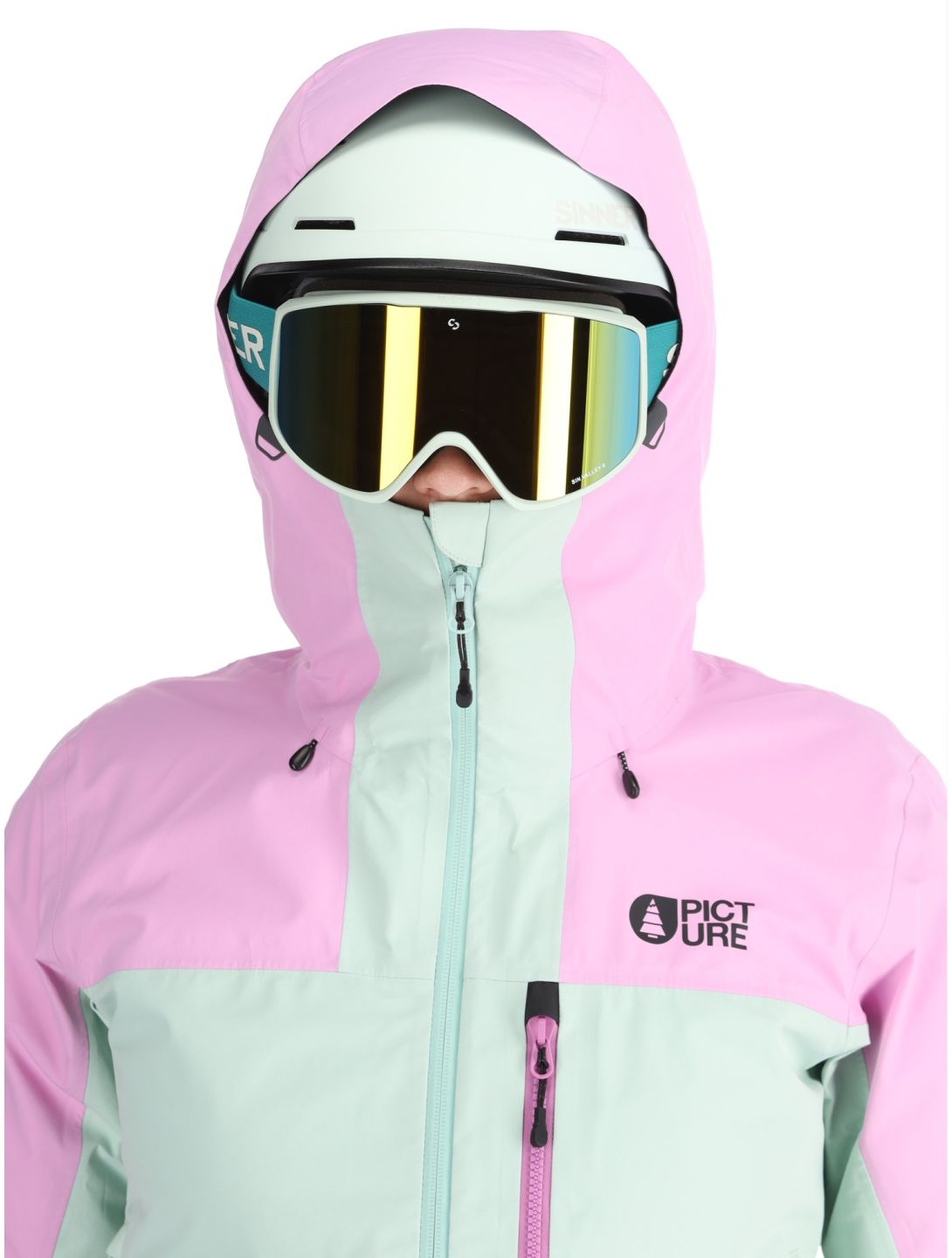 Picture, Sylva 3L veste de ski à coque dure femmes Orchid Silt Green Acid Lime gris, rose, vert 