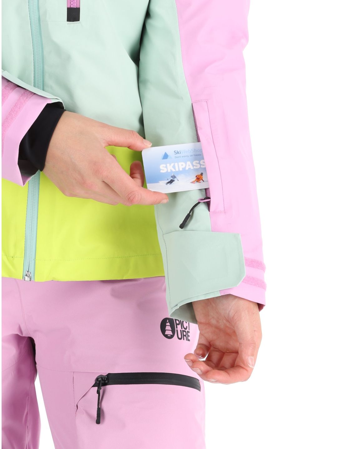 Picture, Sylva 3L veste de ski à coque dure femmes Orchid Silt Green Acid Lime gris, rose, vert 