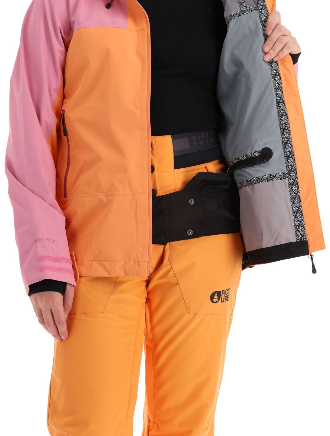 Picture, Sylva 3L veste de ski à coque dure femmes Tangerine orange, rose 