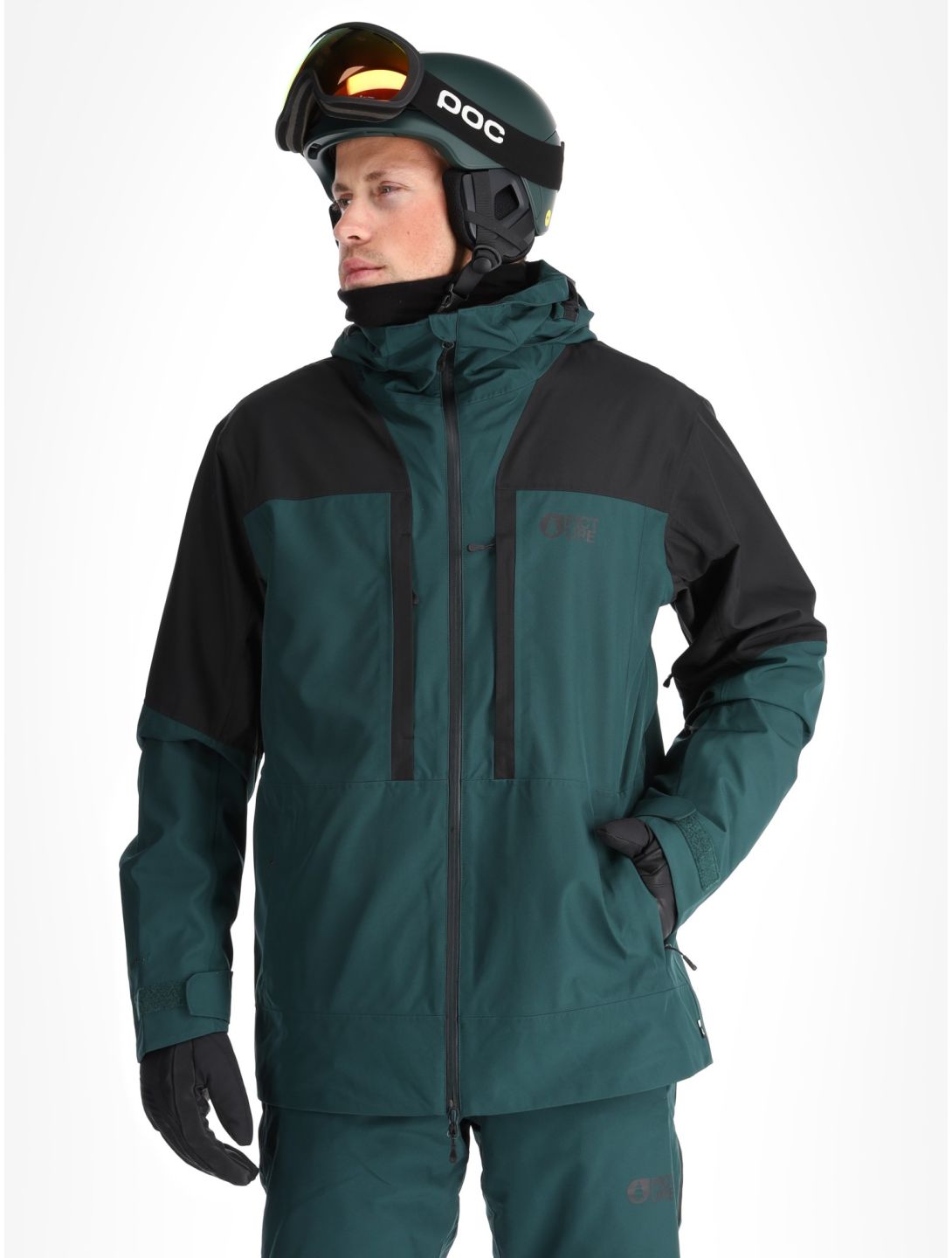 Picture, Track veste de ski hommes Black Ponderosa Pine noir, vert 